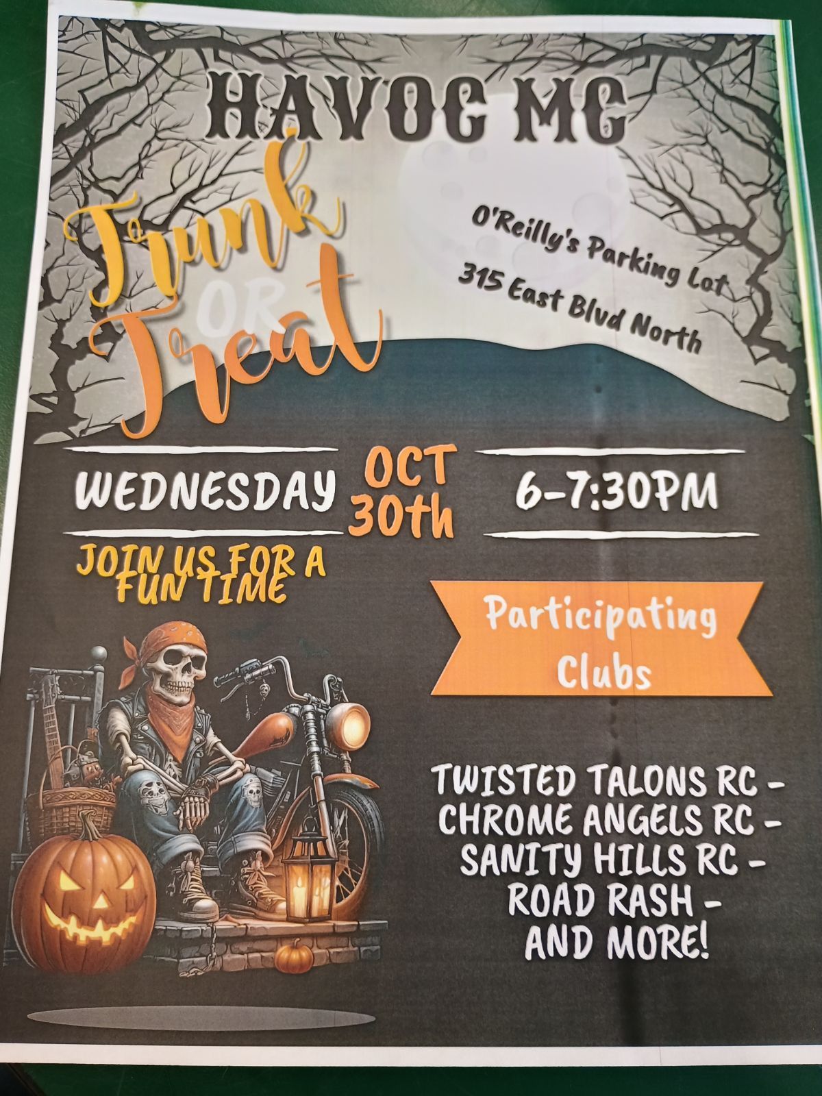 Trunk or Treat O'Reilly Auto Parts (415 East North Street, Rapid City