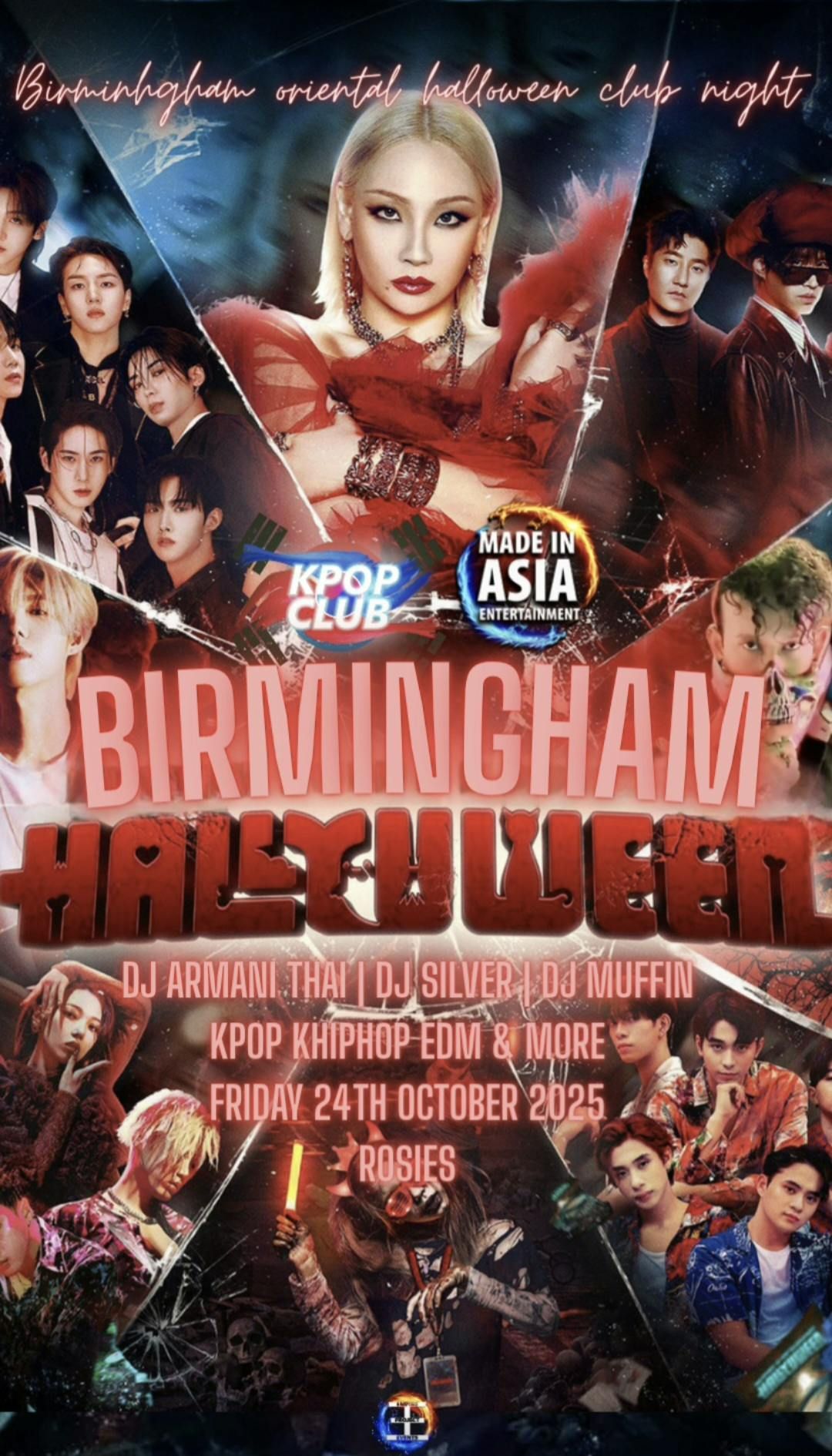BIRMINGHAM Oriental Halloween Club Night: Hallyuween KPop Club x Made In Asia with DJ Armani Thai | KPop HipHop EDM &amp; More | \u00a35 Tickets for Soc Members &amp; Dance teams | 24\/10\/25