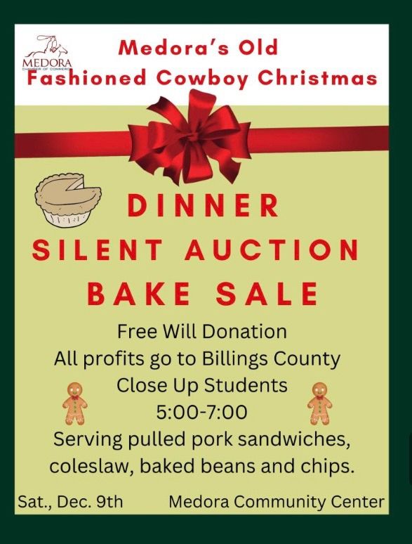 Cowboy Christmas Supper Medora Community Center December 9, 2023