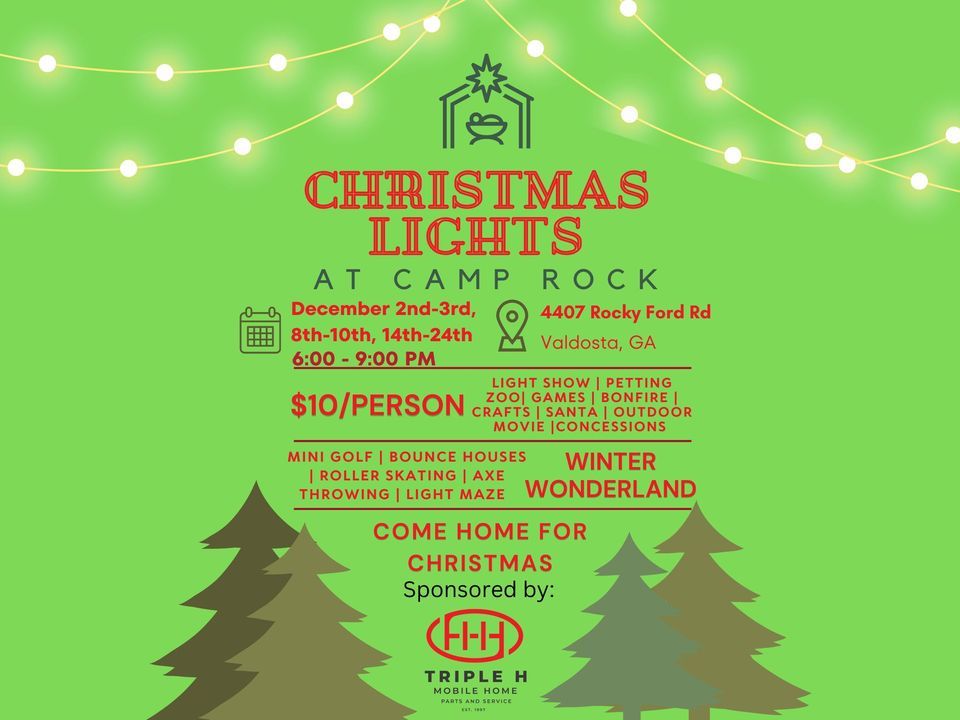 Christmas Lights at Camp Rock 4407 Rocky Ford Rd, Valdosta, GA 31601