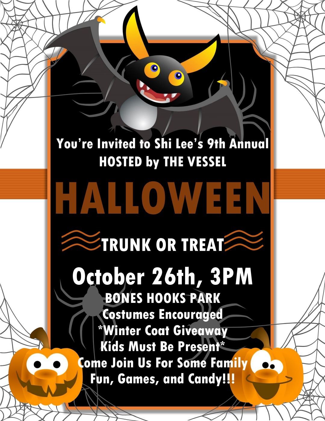 9th Annual Halloween Trunk or Treat Winter Coat Giveaway 