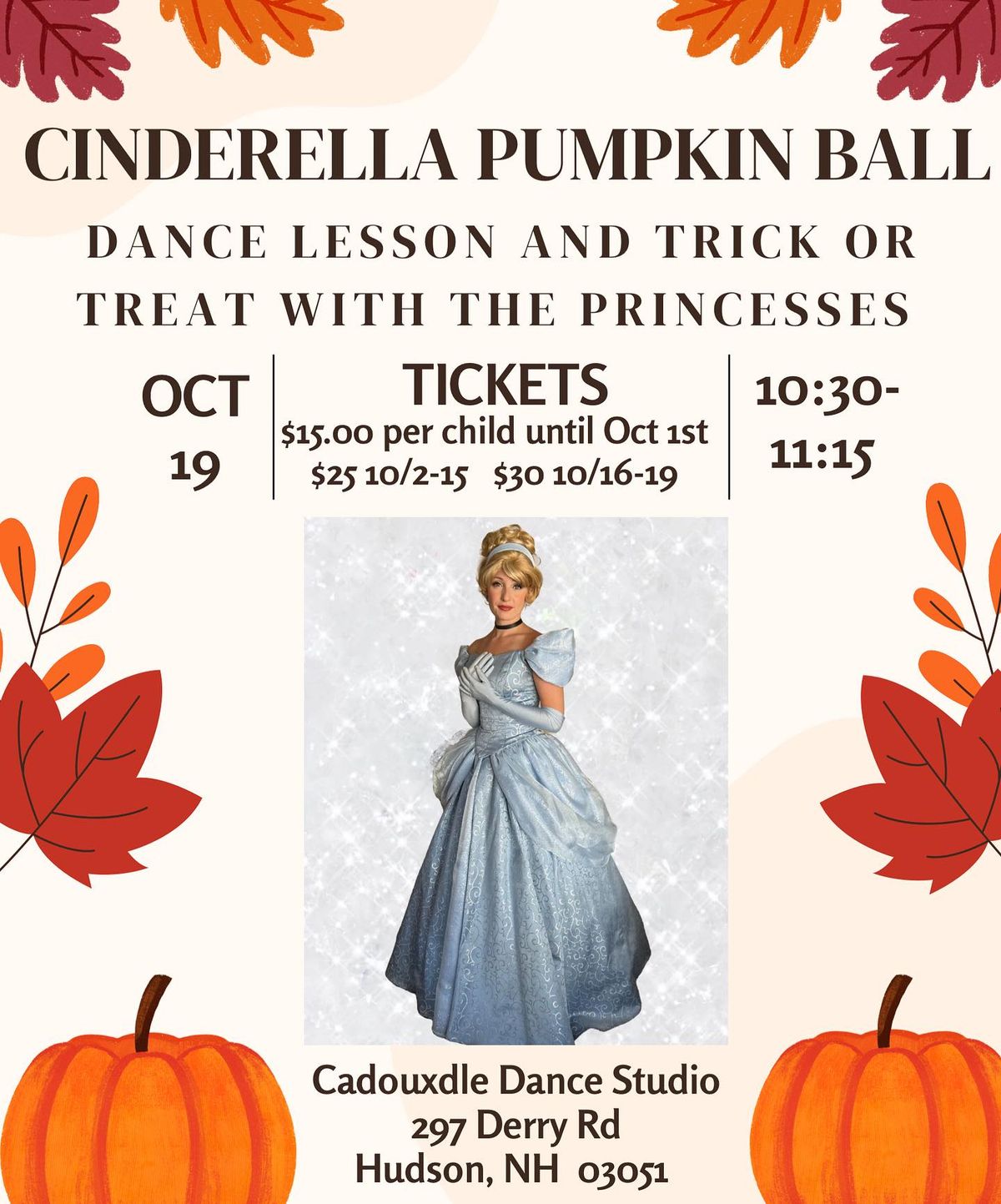 Cinderella Pumpkin Ball Dance Lesson and Trick or Treat with the Princesses