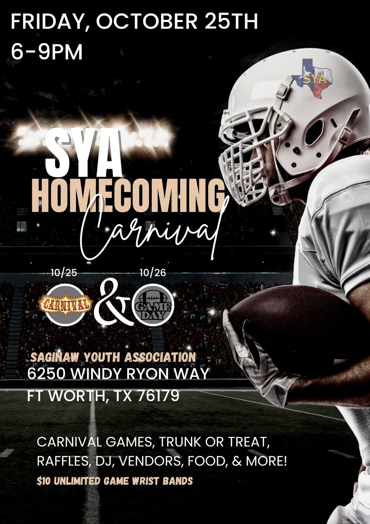 SYA Homecoming Carnival and Trunk or Treat 