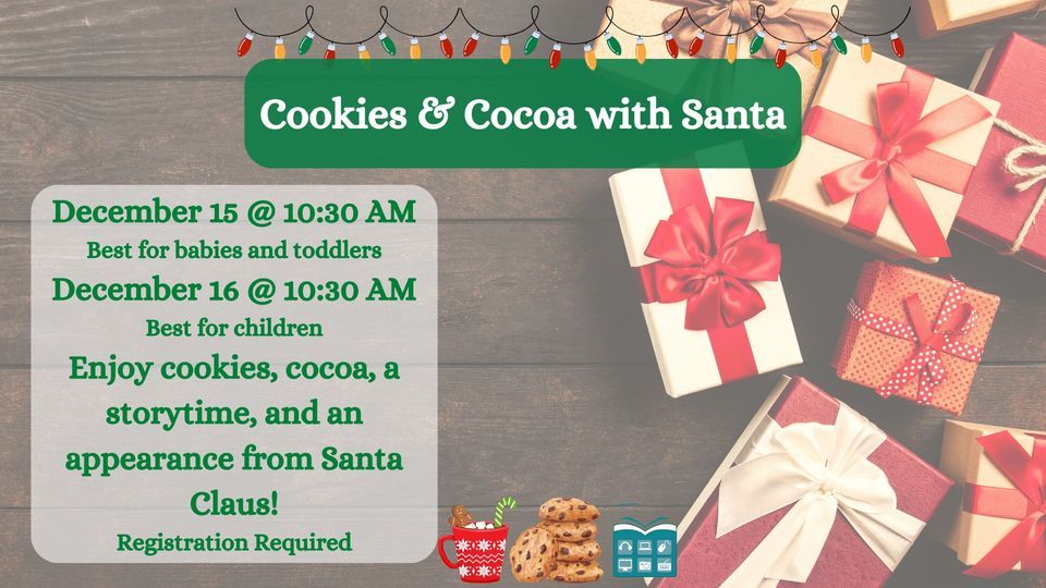 Cookies & Cocoa with Santa Rehoboth Beach Library December 15, 2023