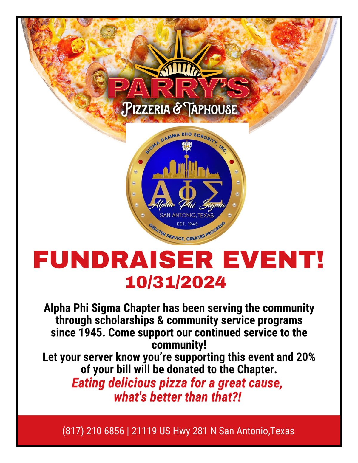 Parry's Pizzeria & Taphouse Fundraiser