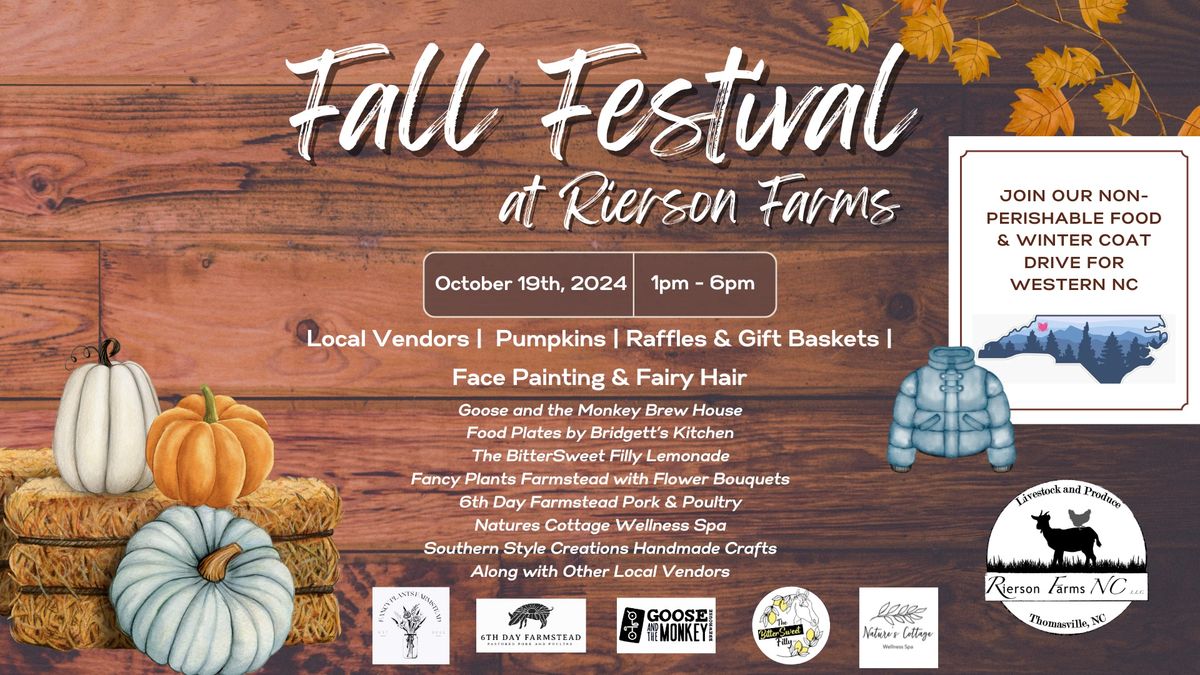 Rierson Farms Fall Festival and Vendor Pop-Up