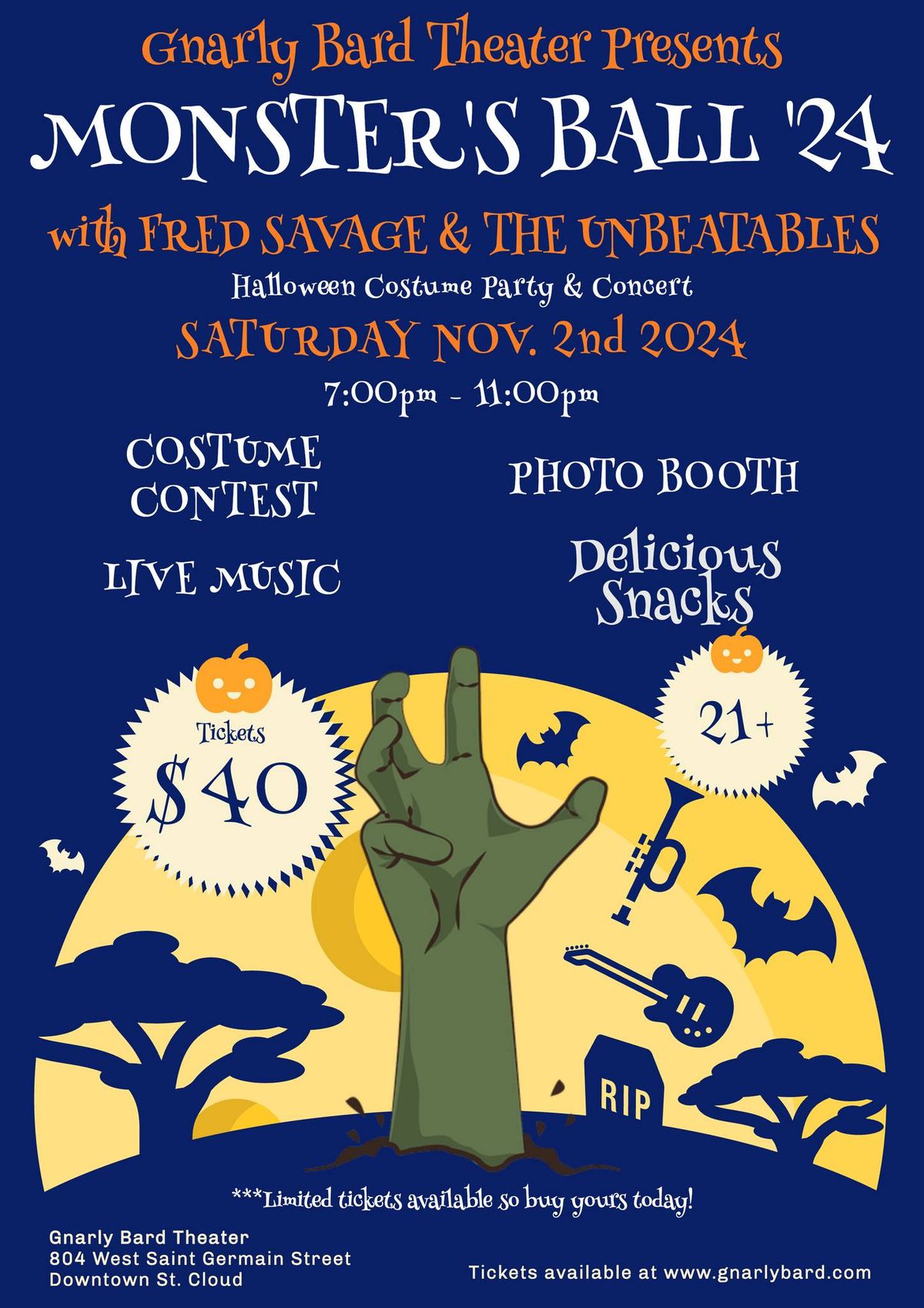 MONSTER'S BALL '24 COSTUME PARTY AND CONCERT FEATURING FRED SAVAGE & THE UNBEATABLES