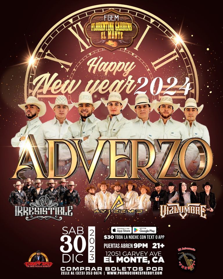 ADVERZO EN FLORENTINE GARDENS EL MONTE CELEBRANDO EL ANO NUEVO
