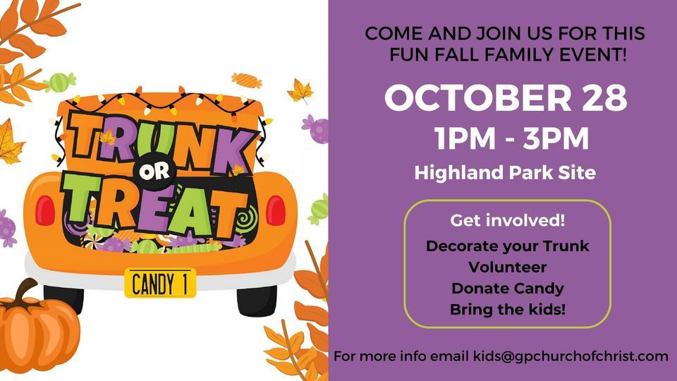 Trunk or Treat | Grande Prairie Church of Christ | October 28, 2023