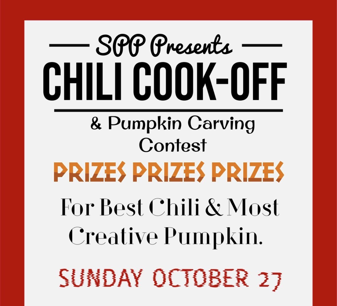 CHILI COOK OFF & PUMPKIN CARVING CONTEST