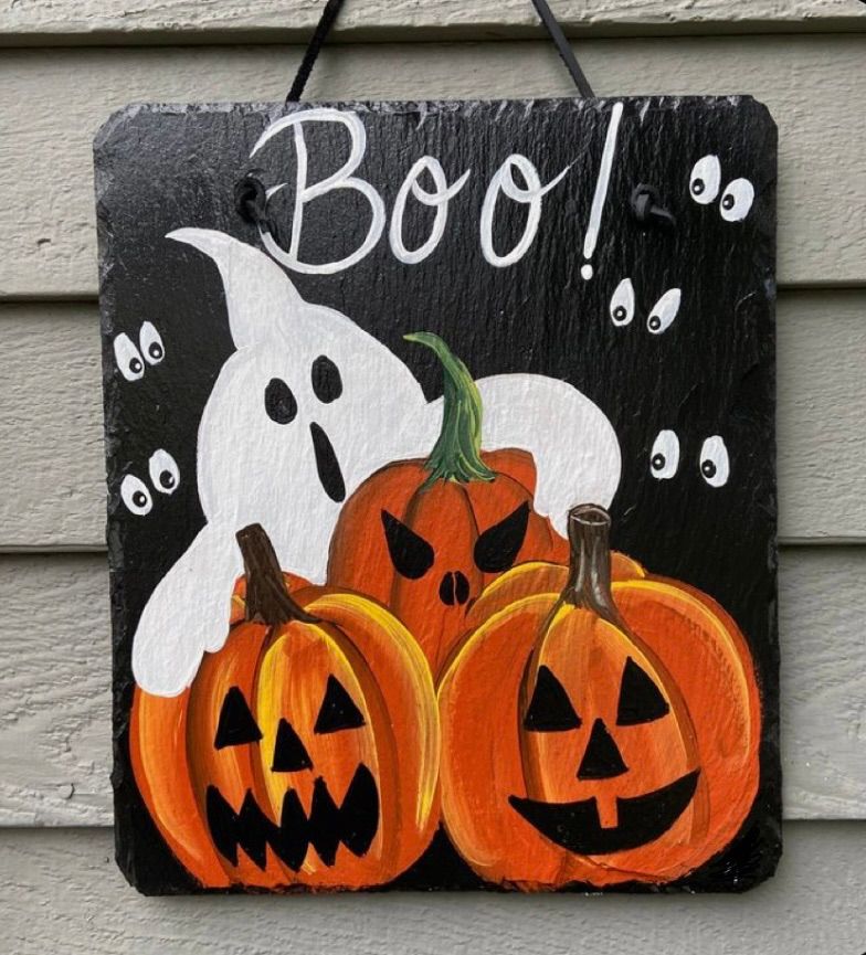 Kids Halloween Painting on Wood sign | Studio 309, Fortville, IN ...