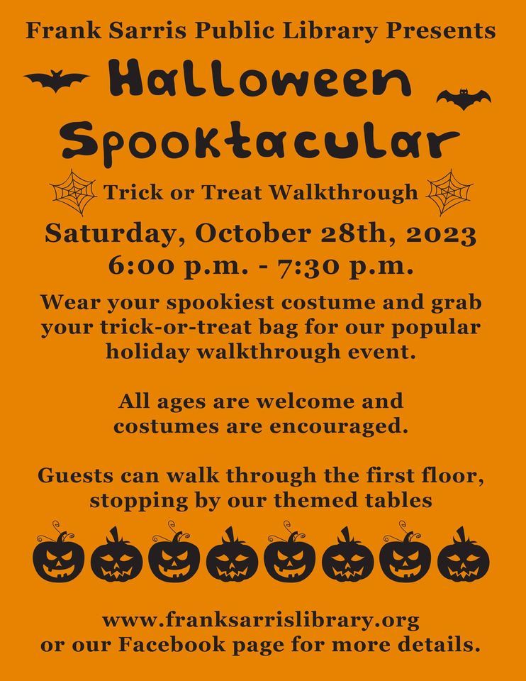 Halloween Spooktacular 2023 Frank Sarris Public Library, Canonsburg